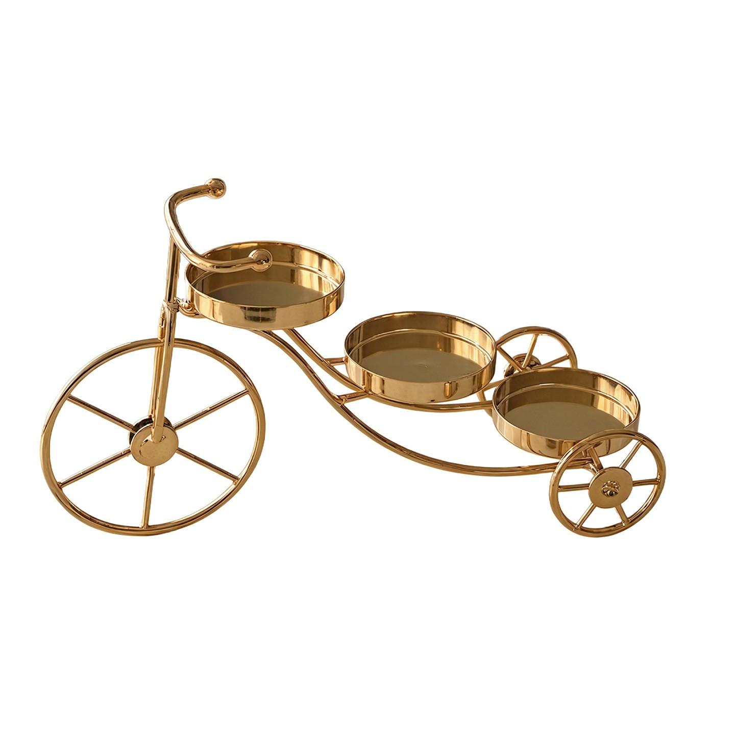 Elegant Three-Wheeled Metal Candle Holder, Vintage Iron Art Design, Romantic Dinner and Bedroom Decor, Ornamental Candle Accessories