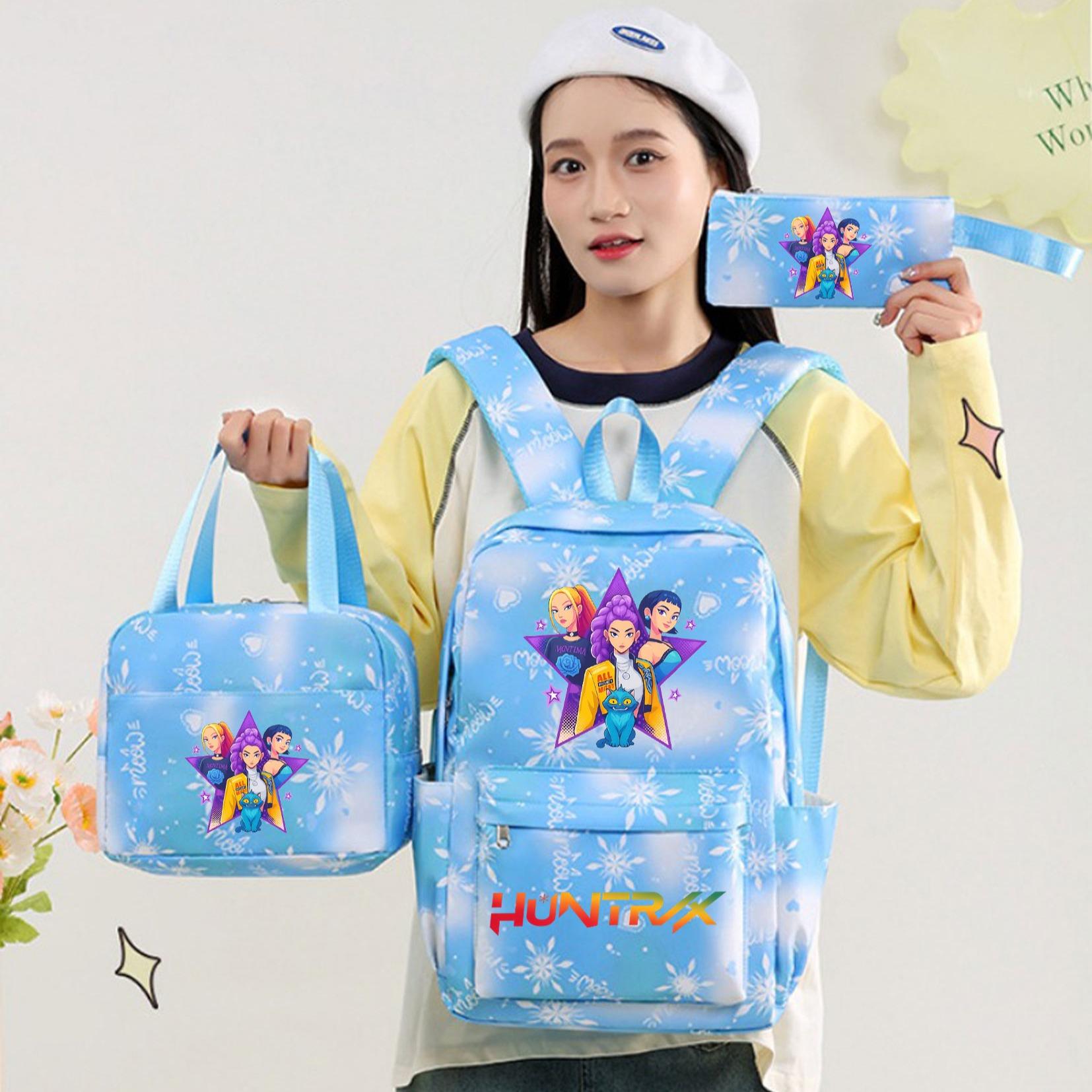 3pc Snowflake Backpack Set, Christmas Theme, High-Definition Print, Unisex Casual Bag, Multiple Scenarios, Durable & Stylish Design, School Backpacks