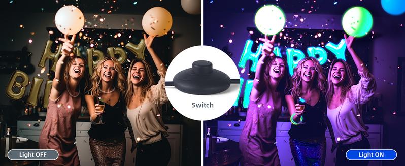 Barrina T10 LED Black Light Bar, Vertical Standing UV Blacklight, 40W, 400nm, 4FT with On/Off Switch and Tripod Floor Stand