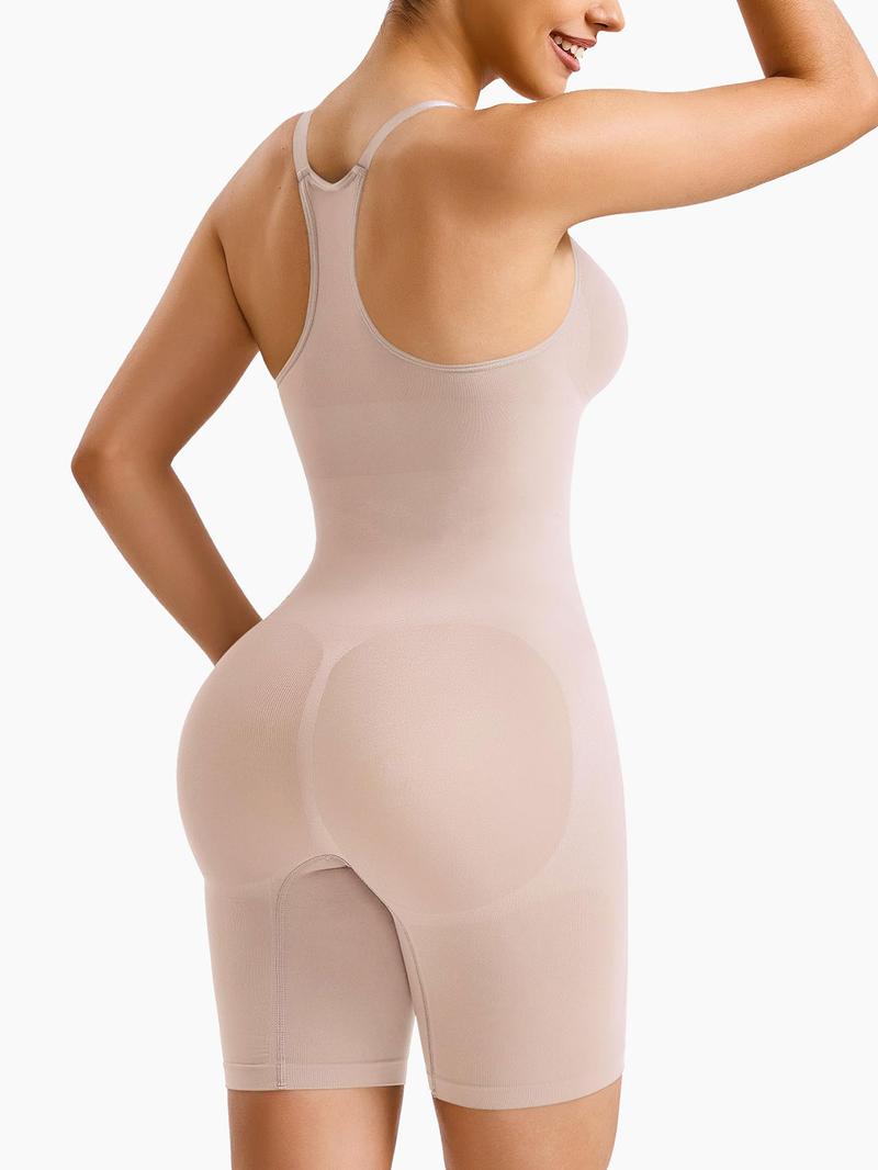 Women's Solid Color High Stretch Racerback Shapewear Bodysuit, Body Sculpting Compression, Tummy Control Butt Lifting Adjustable Strap Shaper, Ladies Shapewear Waist Trainer Shaper for All Seasons