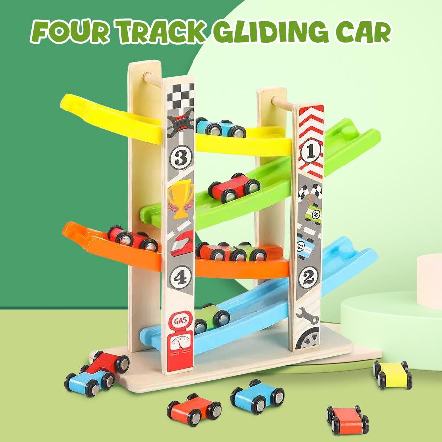 EDUTREE Toddler Toys Wooden Car Ramp Racer Toy Vehicle Set with 7 Tracks Mini Cars Race Tracks Montessori Inspired Gift for Boys Girls Play Playset Tricycle EDUTREE Toddler Toys Wooden Car Ramp Racer Toy Vehicle Set with 7 Tracks Mini Cars Race Tracks Montessori Inspired Gift for Boys Girls Play Playset Tricycle