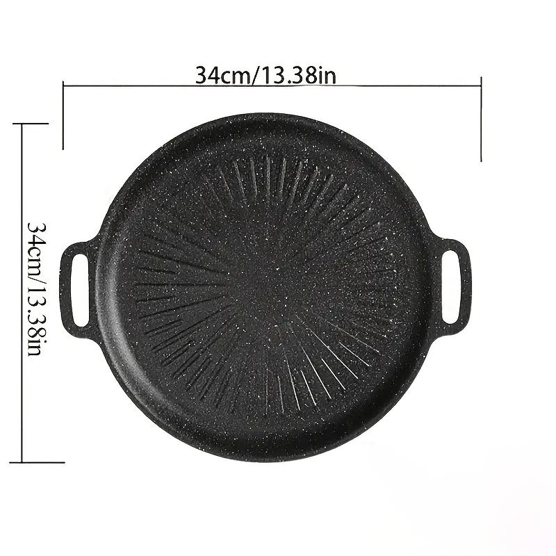 34cm Rice Stone Grill Plate, Sun Plate, Korean BBQ Plate, Suitable for Gas Stoves & Induction Cookers, Non-Stick, Outdoor Barbecue Essential Tool