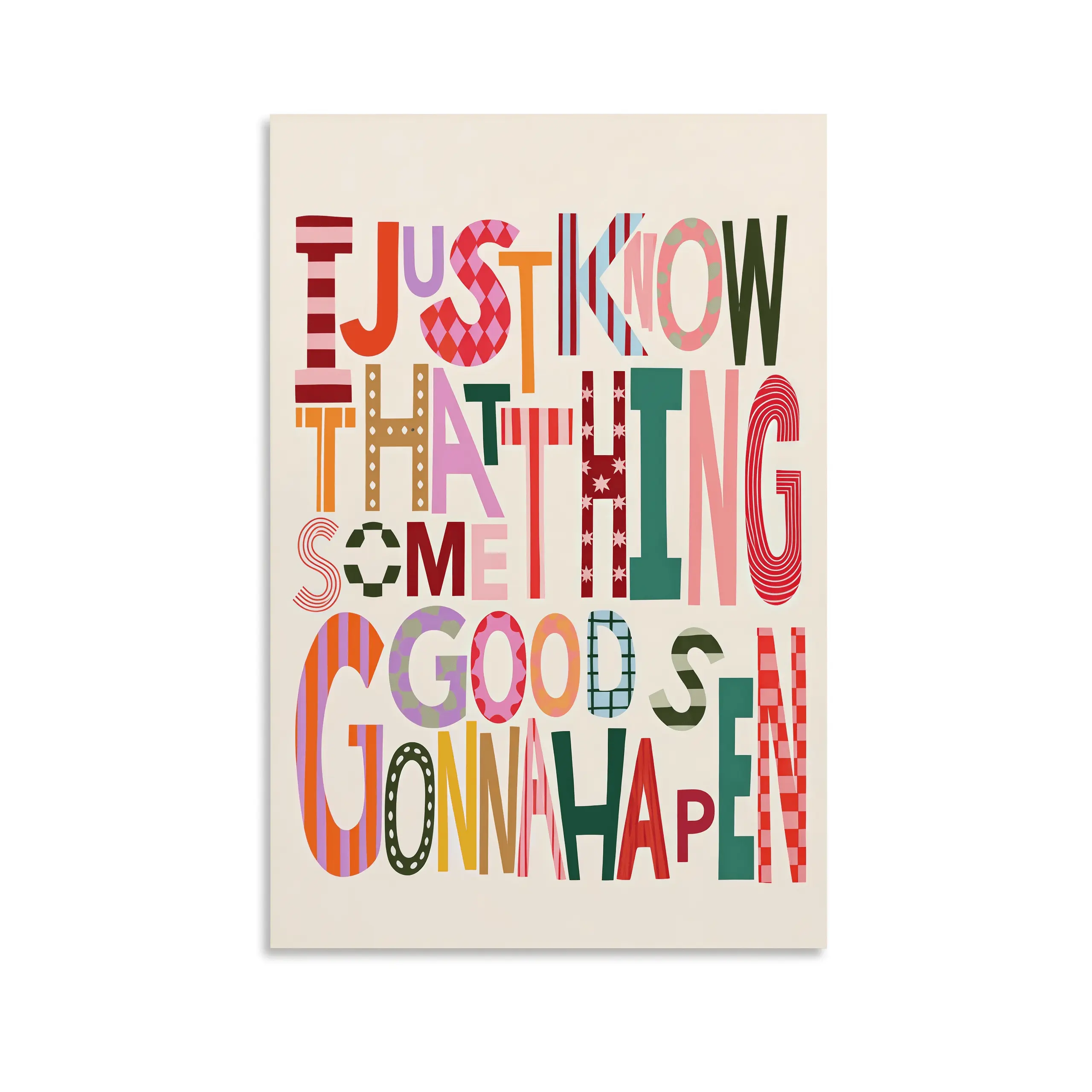 Positivity Affirmation Rainbow Typography Plastic Wall Print, Artistic Multi-Size Vivid Poster, Home Decor for Room Walls, Motivational Wall Art, Wall Picture Decor