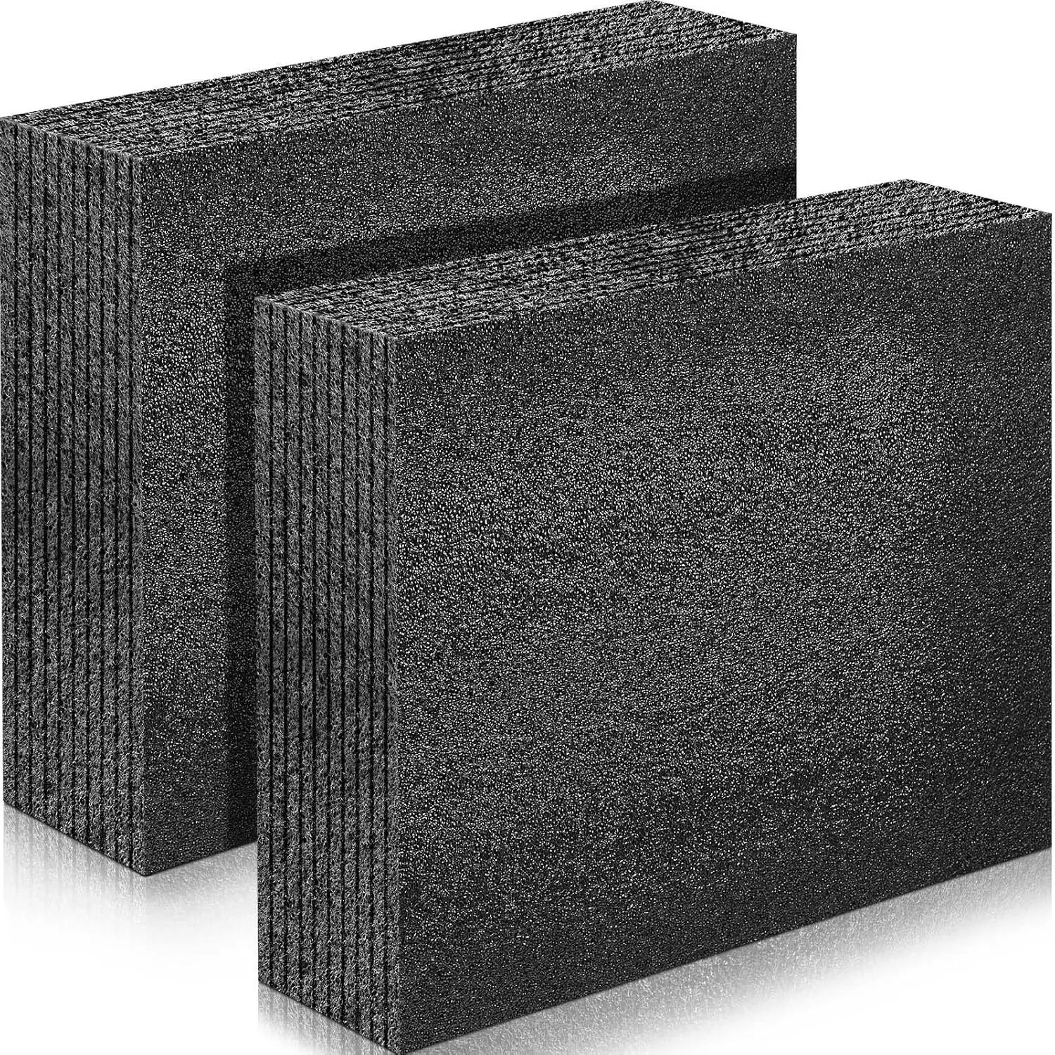 2 Pcs Customizable Polyethylene Foam Packing Inserts for Cases Thick Cuttable Foam Sheet for Tool Box, Camera, Crafts, Storage (12" X 10" X 3.125", Black)