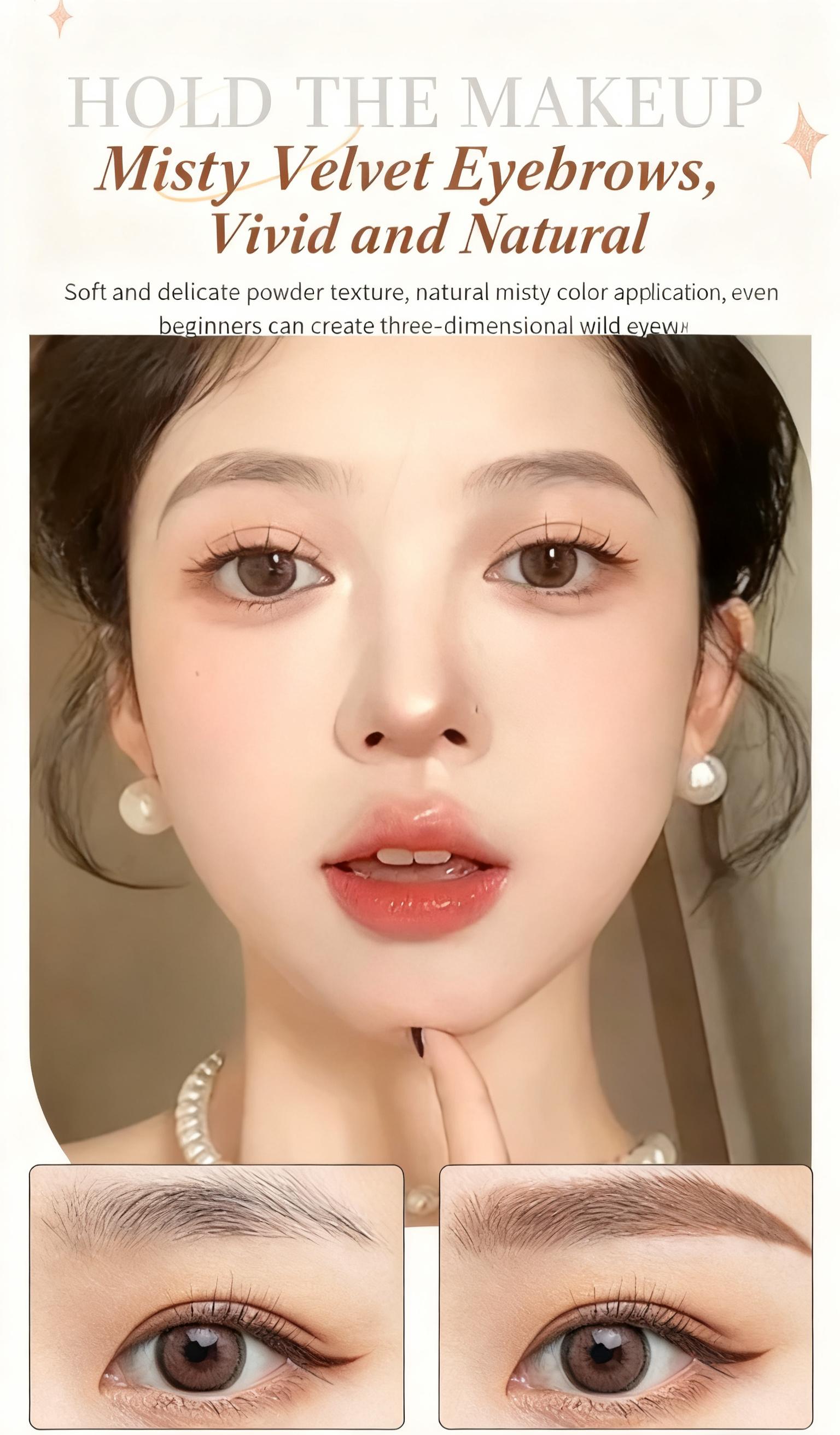MINSHZEE Tri-color 3D Eyebrow Powder with Makeup Brush Waterproof