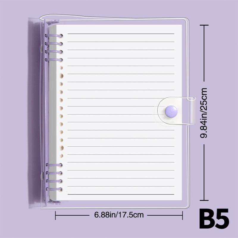 B5 size learning notebook with PVC transparent cover, ring-bound design supports layered notes and mind maps, perfect for structured focused learning, comes with B5 160 pages and B5 blank 160 pages, suitable for school homework, class notes and work logs,