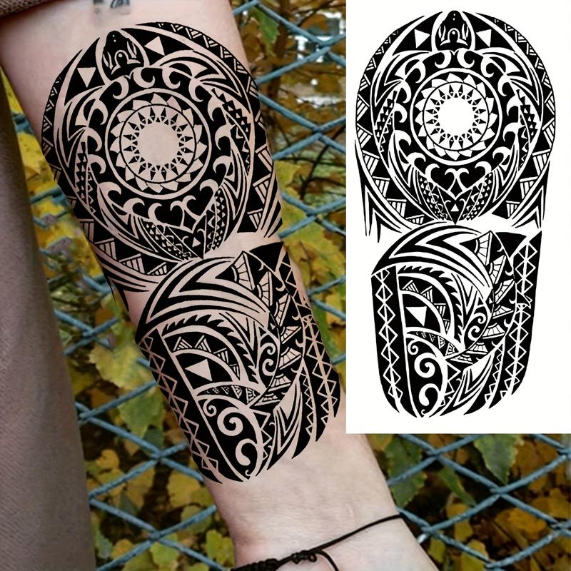 Māori Tribe Temporary Tattoo Set, 22 Animal Designs, Durable Long-Lasting, Suitable for Men Women Arms Legs Hands Neck, Tattoo Stickers