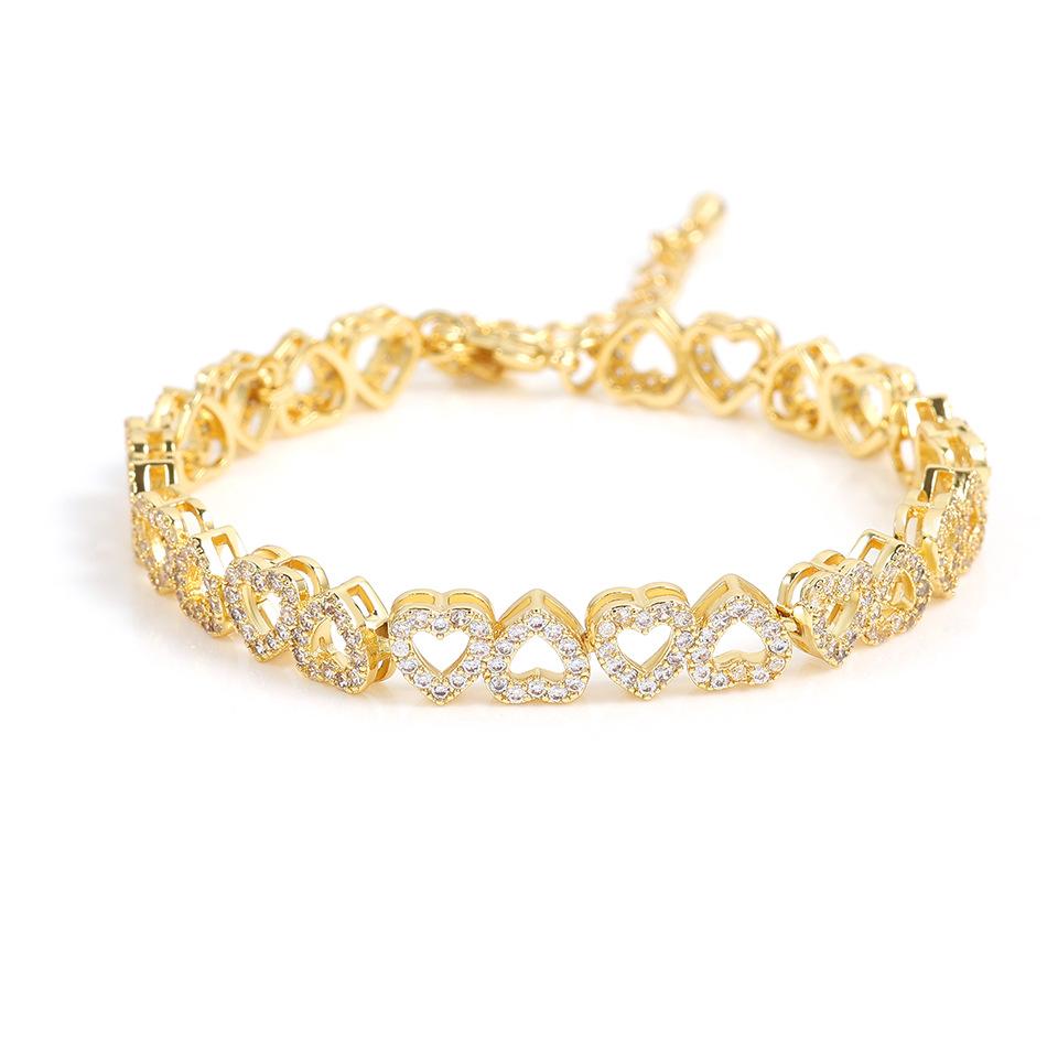 Women's High-Grade Diamond Bracelet Simple Affordable Luxury Fashion Style Women's High-Grade Super Flash Gift Love Adjustable