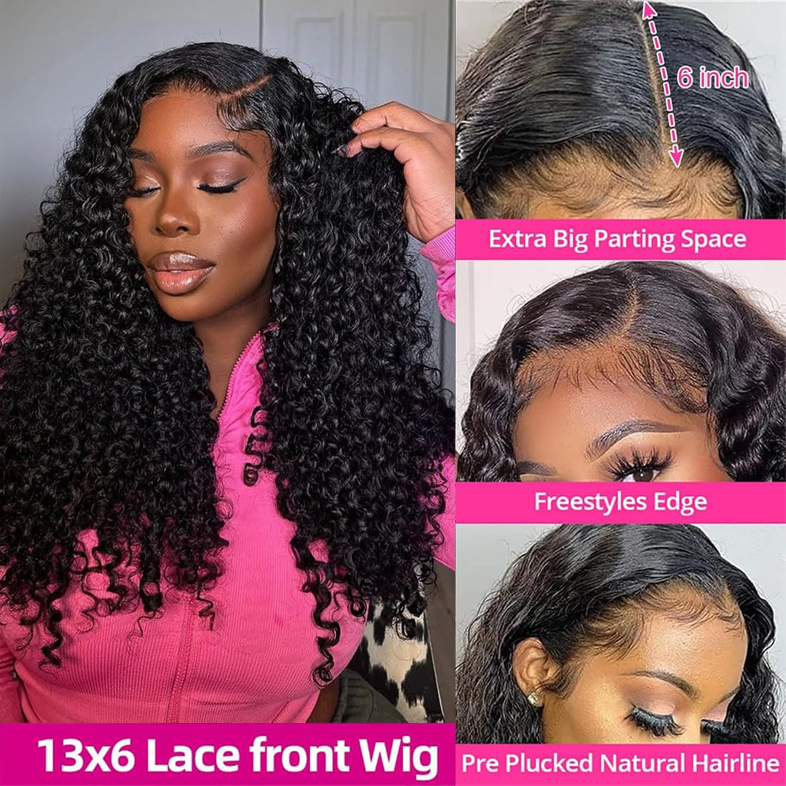 GK Burmese Curly 13x6 HD Lace Frontal Glueless Wigs Kinky Curly Pre Plucked Human Hair for Women Lace Frontal Wigs 180 Density Human Hair with Baby Hair #SummerVibes