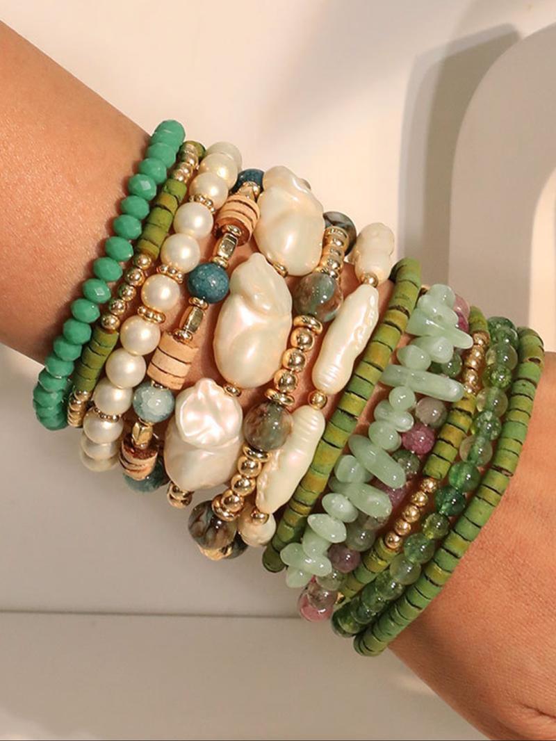 Boho Style Beaded Bracelet, Fashion Colorful Beaded Bracelet for Women & Girls, Casual Trendy Accessories for Party, Daily Clothing Decor