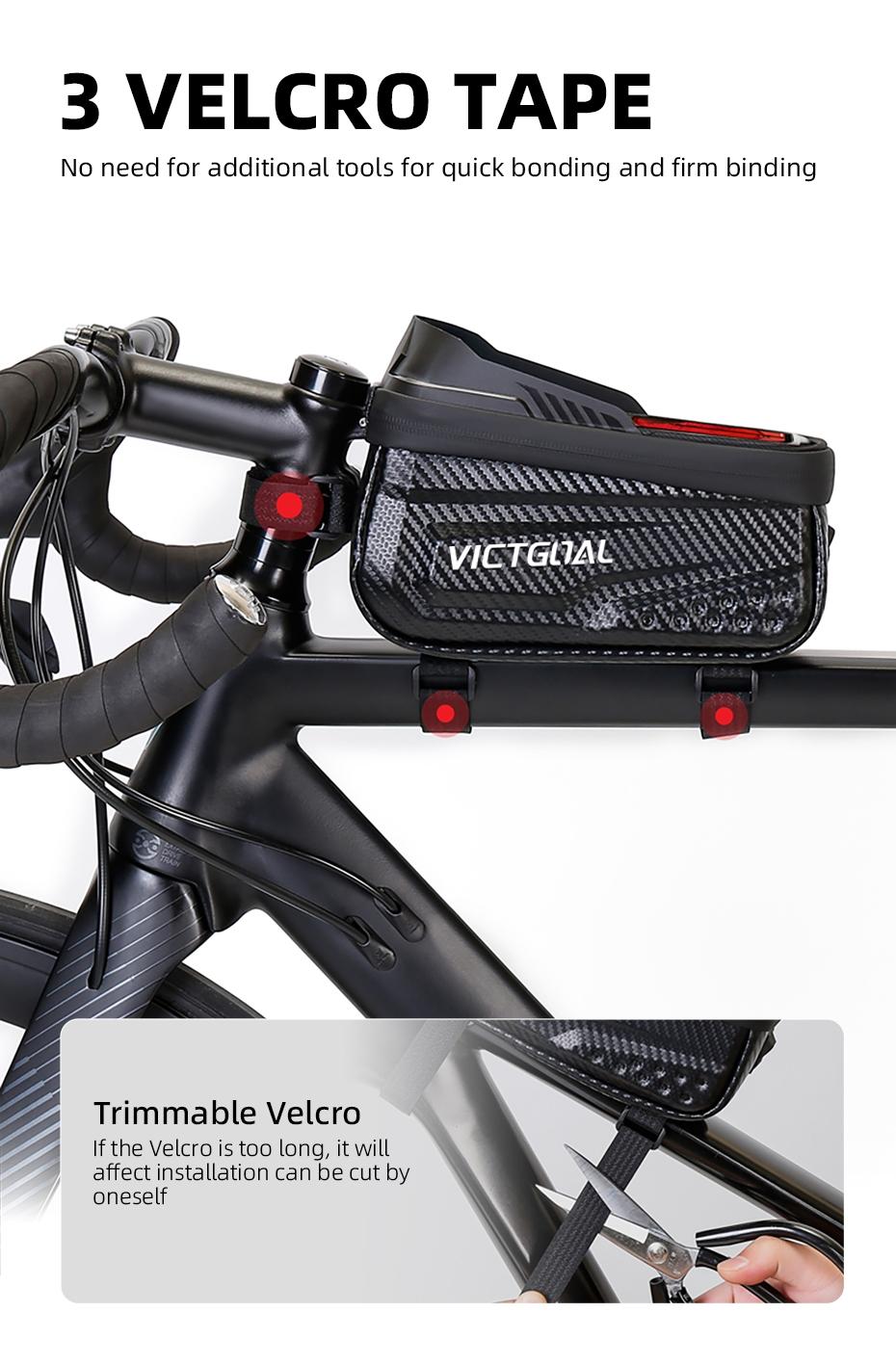 Bicycle Top Tube Frame Bag, Waterproof Bike Phone Holder 6.8″ Touchscreen Phone Storage Bag, Large Capacity Cycling Accessories for MTB Road Bike Bicycle Top Tube Frame Bag, Waterproof Bike Phone Holder 6.8″ Touchscreen Phone Storage Bag, Large Capacity Cycling Accessories for MTB Road Bike