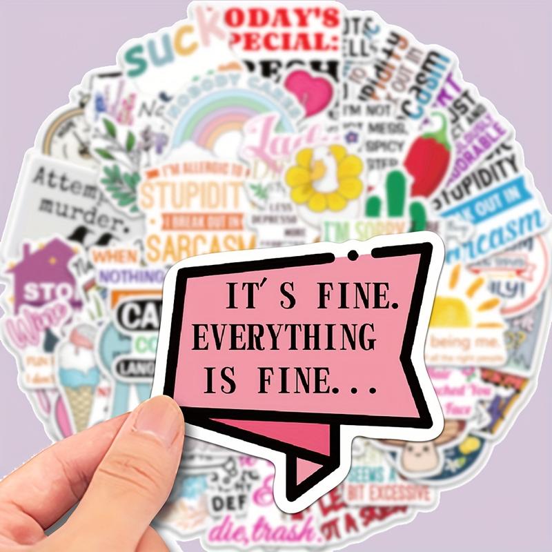 50pc Humorous Graffiti Stickers for Guitar Notebook Luggage Computer Motorcycle Skateboard, Perfect Gift for Students Back-To-School Season