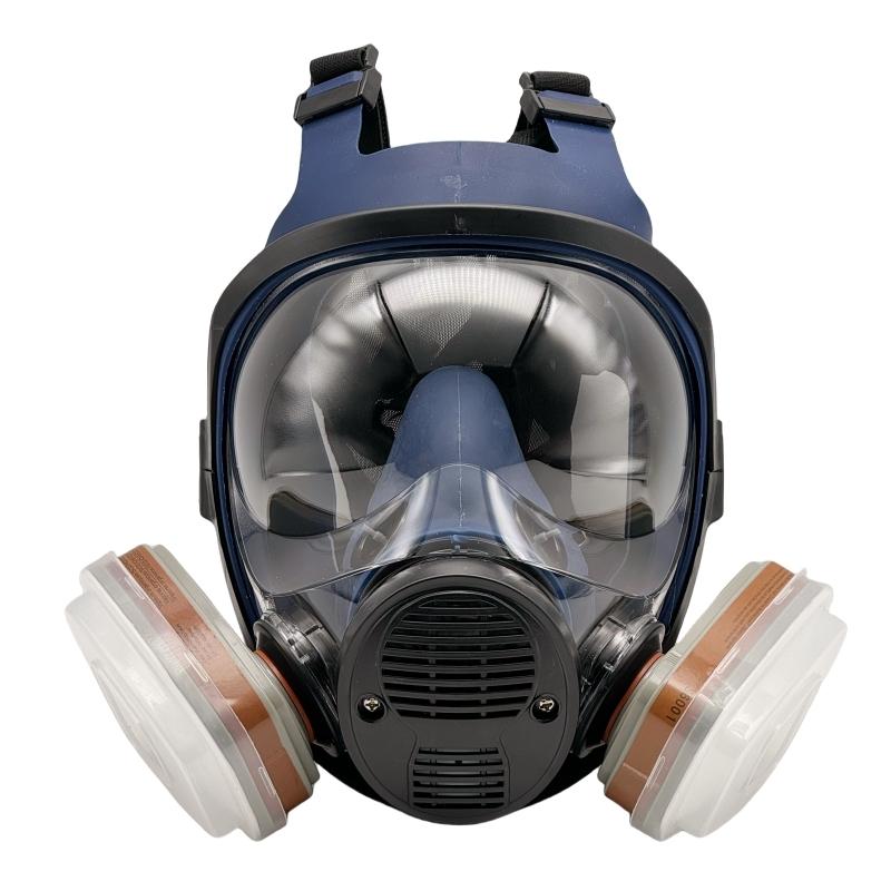 HOT！Reusable Full Face Mask with Double Filter, Dustproof Gasproof Mask, Respirator Mask, 19 in 1 Full Face Mask Set, Face Mask for Painting, Woodworking, Construction, Grinding, Spraying, Chemicals