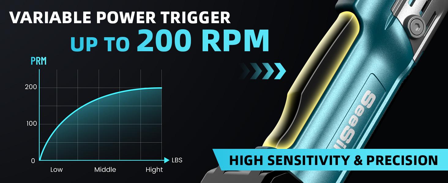 Seesii 3/8" Cordless Ratchet Wrench with 66Ft-lbs 200RPM, 2 x 21V Batteries, Power Ratchet Driver with Variable Speed,8 Sockets, 1/4" and 1/2" Adapter, and 3" Extension Bar, RT600B Black Friday Deals