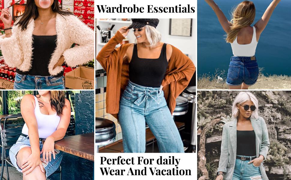 Women's Tummy Control Shapewear Tank Tops - Seamless Square Neck Compression Tops, Slimming Body Shaper, Comfortable Breathable Fabric SpringStatements