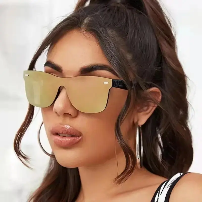Luxury OverSized Glasses Women Anti-Reflective Mirror Sunglasses Square Plastic Eyeglasses Classic Women Men Sun Glasses Uv400 2
