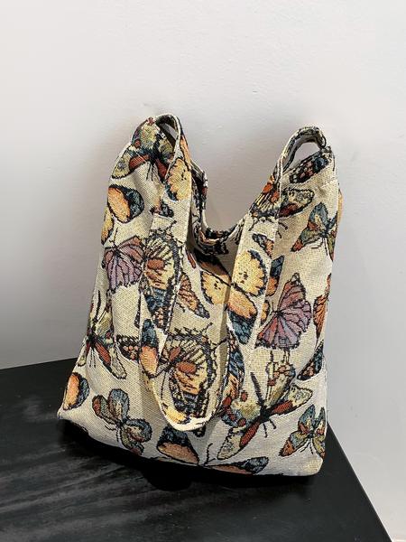 Women's Fashionable Butterfly Pattern Shoulder Bag, Shoulder Commuter Bag, Casual Versatile Handbag for Daily Used, Trendy All-match Bag for Commute, Work, Travel
