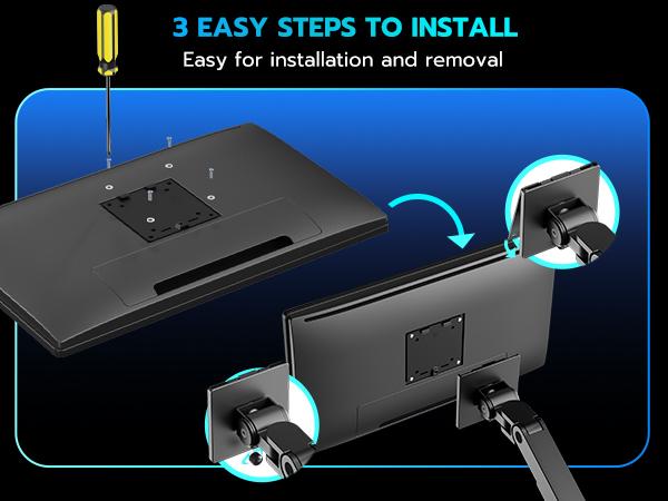ARES WING Single/Dual Monitor Arm for Ultrawide Heavy Duty Curved Monitor Stacking, Fits 17-49 Inch, Vertical Gas Spring Double Monitor Mount with USB, Ergonomic Office Adjustable Dual Monitor Mount