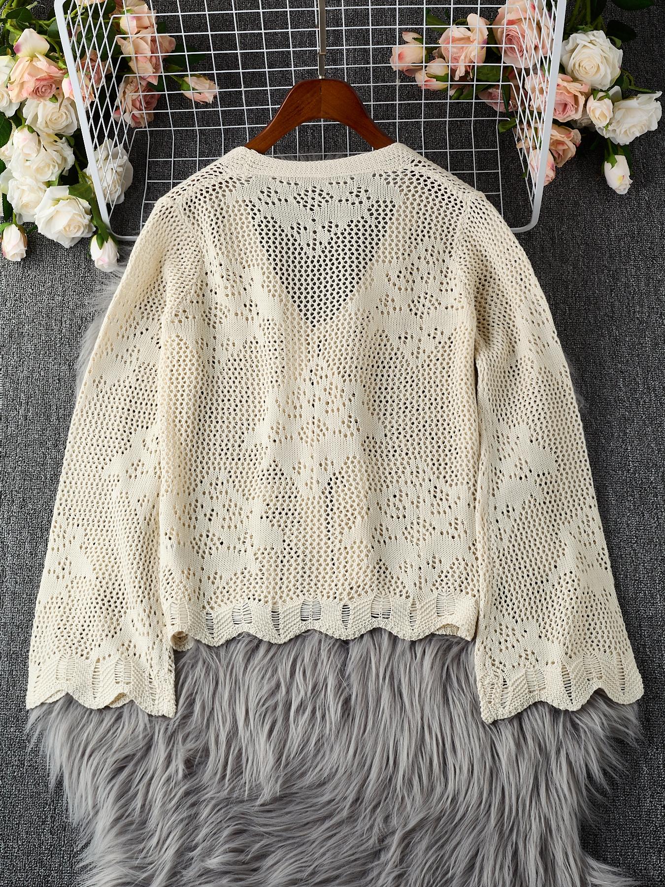 Women's Fitted Plain Sheer Tie Front Knitting Cardigan, Casual Long Sleeve Cardigan for Daily Wear, Ladies Knitwear for All Seasons Women's Fitted Plain Sheer Tie Front Knitting Cardigan, Casual Long Sleeve Cardigan for Daily Wear, Ladies Knitwear for All Seasons