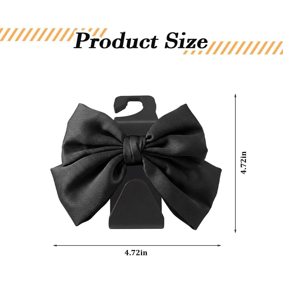 2 count  Seat Headrest Hook, Cute Bow  Seat Hanger Storage Hooks for Handbag Purse Coat, Automotive Interior Headrest Organizer, Universal for Automobile RV  (Black)