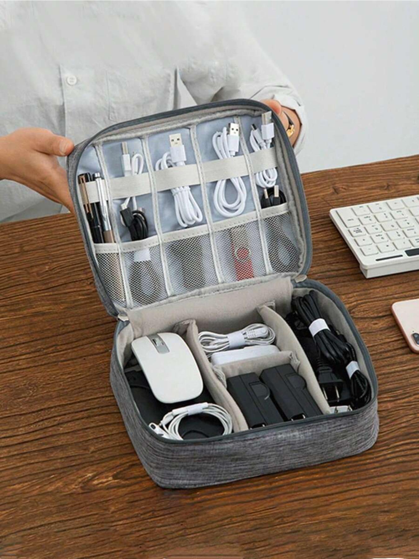 Electronics Storage Travel Bag, Waterproof Cable Organizer, Portable Tech Accessories Case, Laptop Phone Holder, Gift for Travel Office, Travel Gadgets