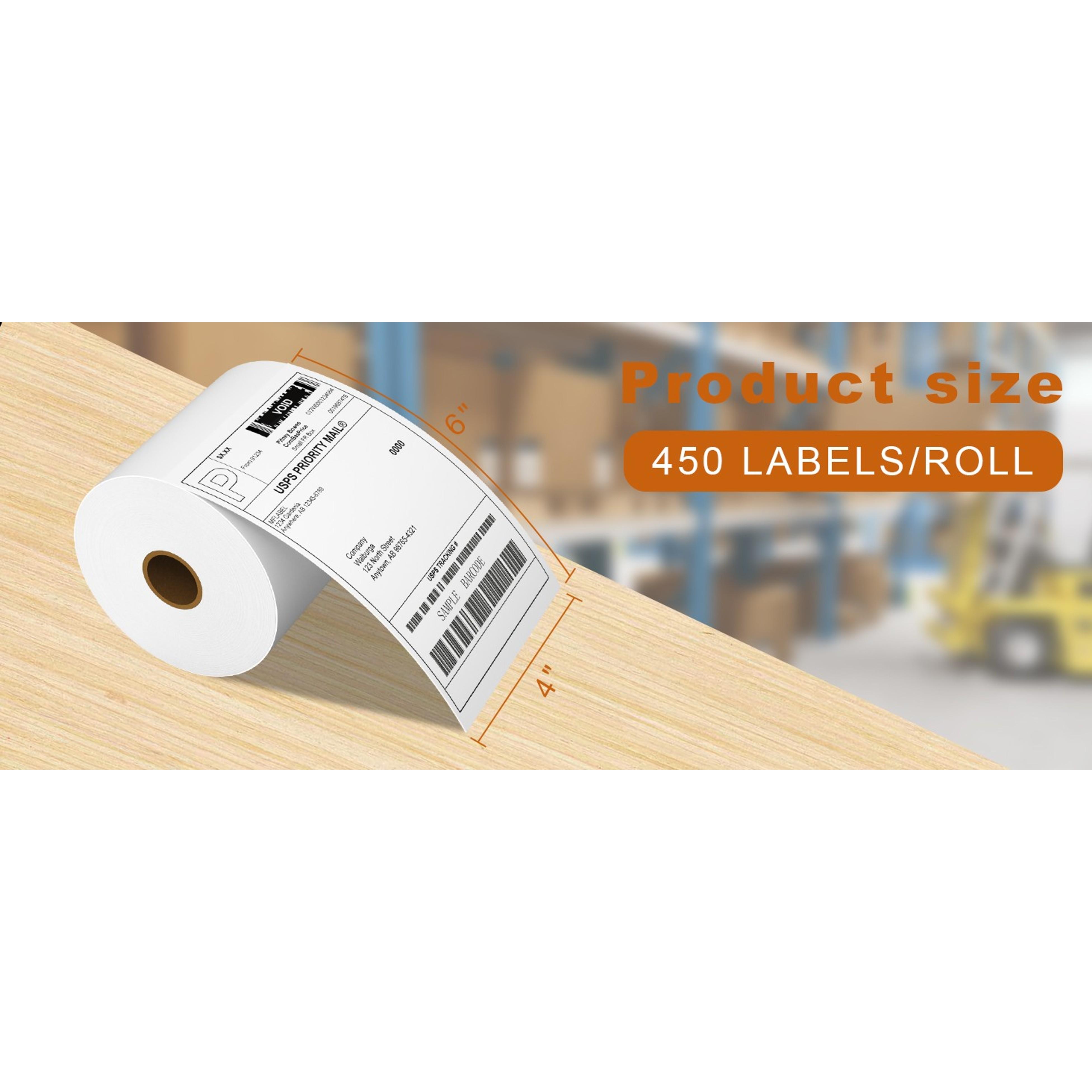 4x6 Direct Thermal Labels (1000 Labels) 4" x 6" Perforated Shipping Labels Compatible with Zebra Printers Fanfold Thermal Label Stickers for Shipping Packages - 1 Stacks White Labels