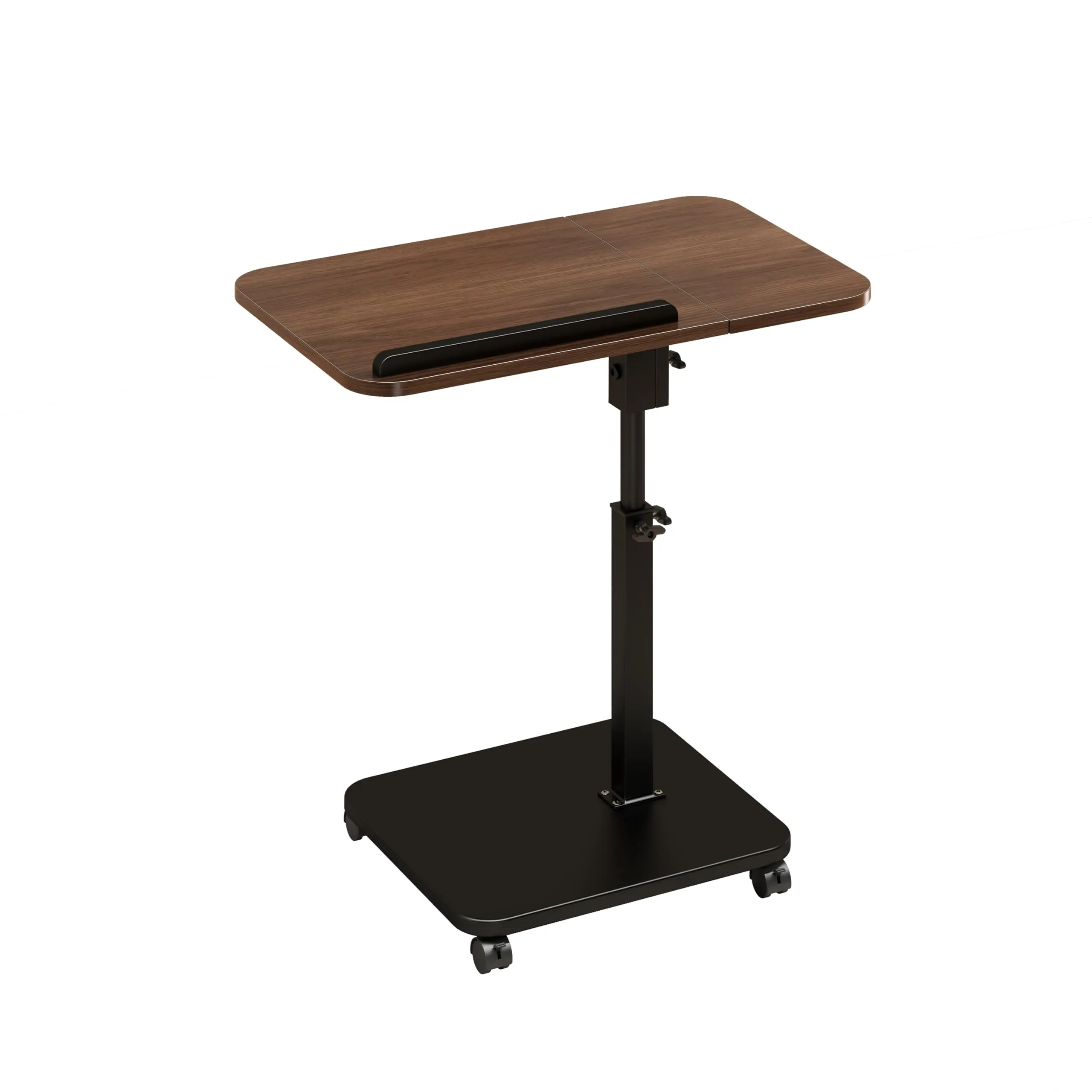 180° Swivel C Table with Wheels, 19.7"-31.5" Adjustable Height End Table, Slides Under Sofa & Bed, 50 LBS Capacity TV Tray for Small Spaces