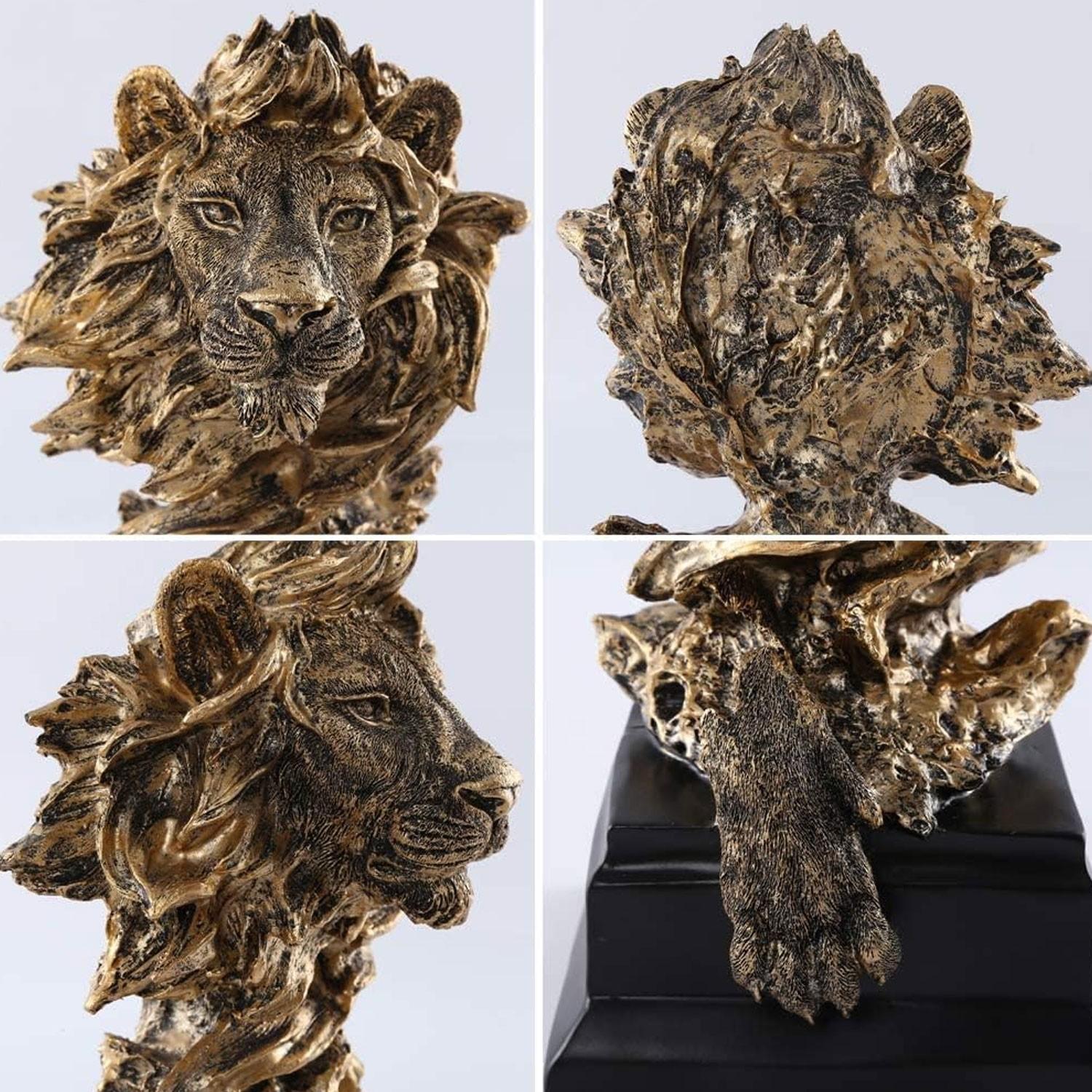 Lion Statue King of Beasts Home Office Living Room Decor, Great Collectible Sculpture, Best Gift for Men, Anniversary Present