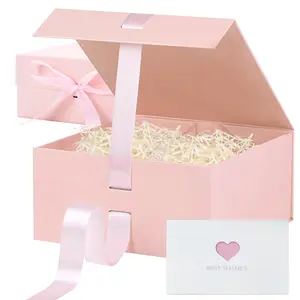 Black Gift Box，Large Bridesmaid Groomsman Proposal Boxes, Rectangle Storage Box