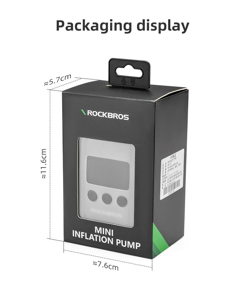 ROCKBROS Mini Bike Pump Portable Bike Tire Pump 150PSI Auto Shut-Off Air Pump with Presta and Schrader Valves Smart Air Inflator Mini Air Compressor for Bicycle and Balls