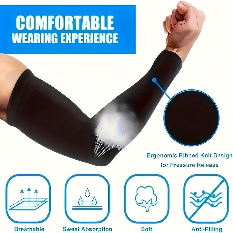 2 pieces (1 pair) cooling arm sleeves, high elasticity, breathable polyester fiber, suitable for driving, golf, fishing, cycling, hiking and outdoor sports - solid color, stretch and snug fit (Model: DM651)