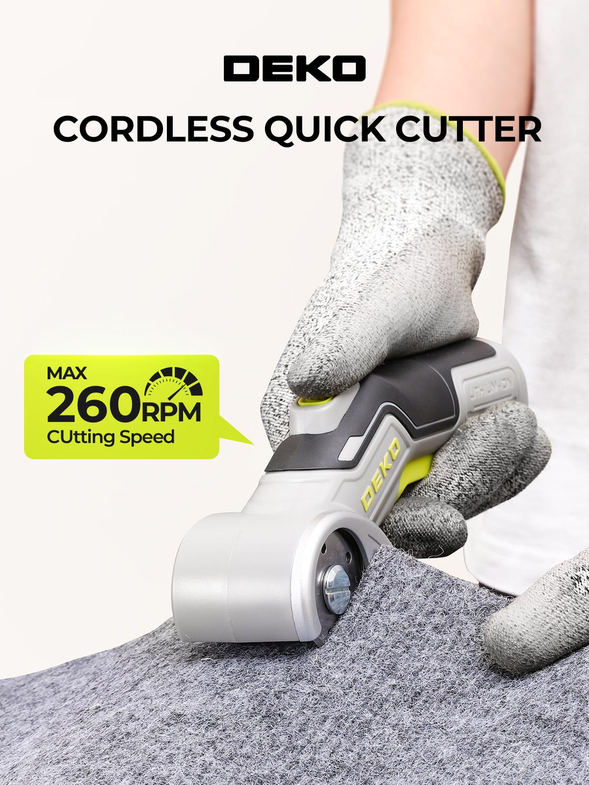 DEKO 3.7V Cordless Electric Scissors – Rechargeable Cardboard Cutter With USB-C Charging Cable, Perfect For Cardboard, Carpet, Leather & Clothing Alterations DEKO 3.7V Cordless Electric Scissors – Rechargeable Cardboard Cutter With USB-C Charging Cable, Perfect For Cardboard, Carpet, Leather & Clothing Alterations