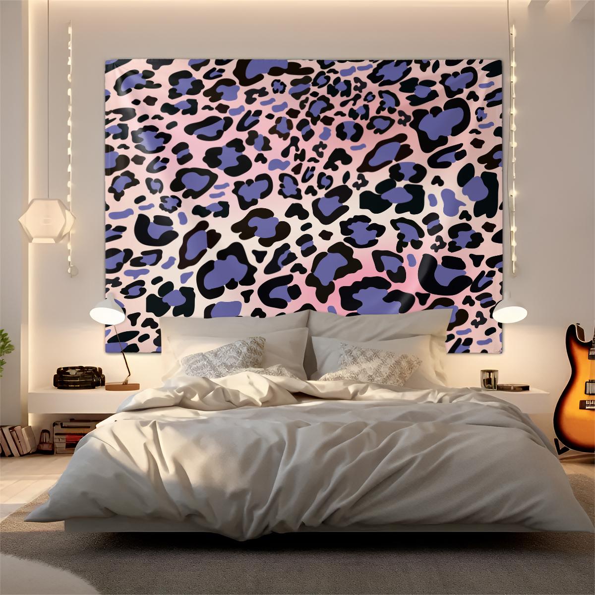 1Pcs Vintage Leopard Print Art Tapestry, Smooth Wrinkle Resistant Durable, Multi-Functional Wall Hanging Decor for Rental & Homestay