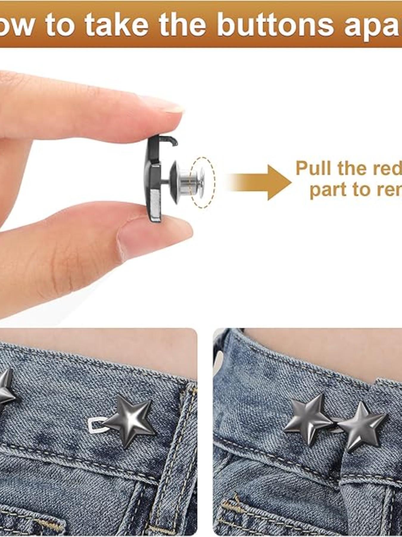 12-Piece Star Seamless Waistband Set, Adjustable Metal Jeans Tightener, Perfect Fit for All Occasions, Enhances Comfort and Style