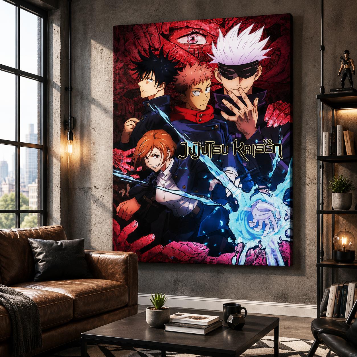 Jujutsu Kaisen Canvas Wall Art Poster,Anime Room Decor for Gamers & Collectors,Large Frameless Canvas Poster for Bedroom,Gaming Setup,Dorm,Office,Perfect Gift for Anime Fans,Manga Lovers & Otaku