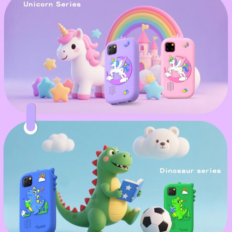 FUFFi-Kids Phone, Cute Horse/dinosaur Design, 2.8 Inch Screen,3MP Camera, Flashlight/picture/voice Recording/learning/games Toy Phone, Learning Tool