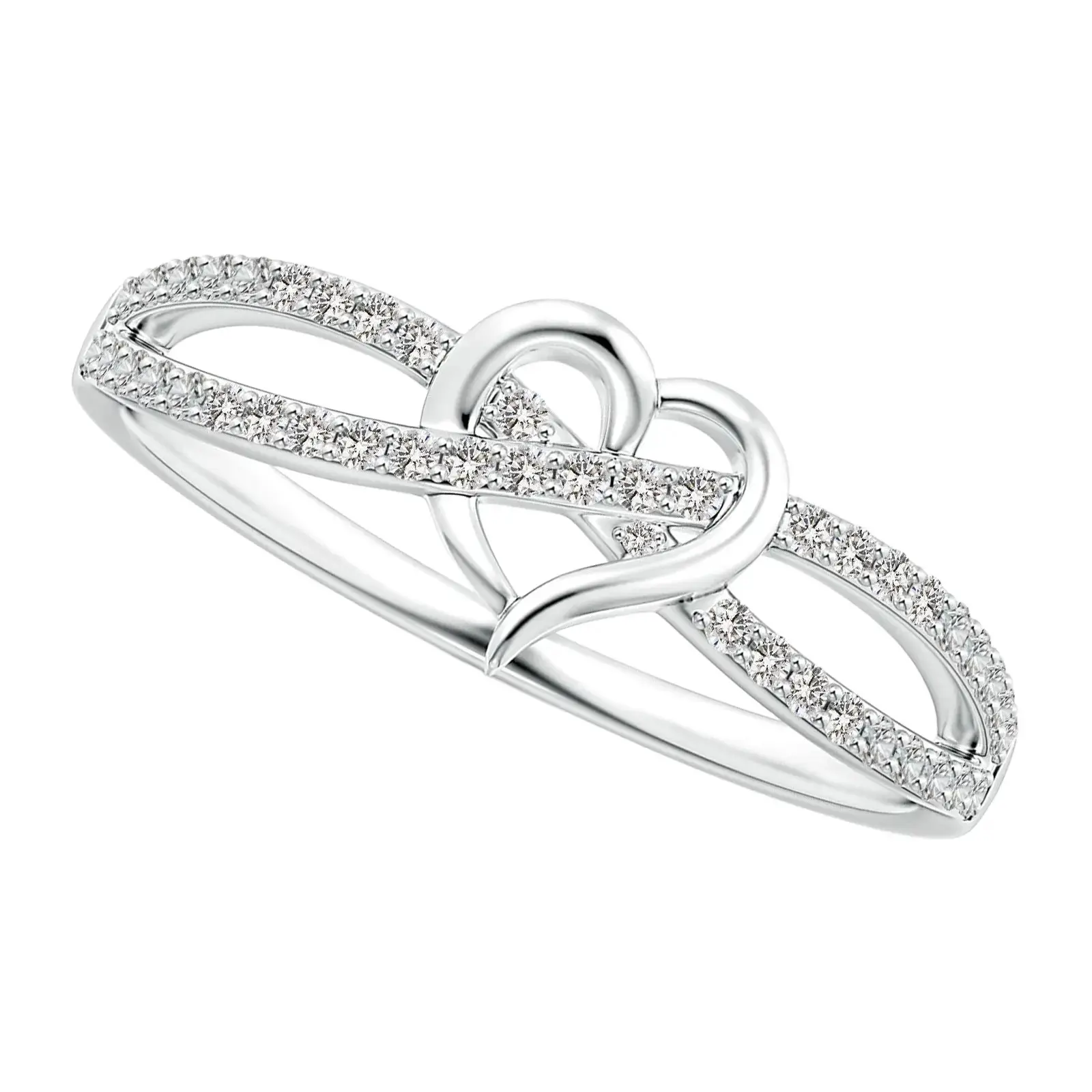 Infinity Heart Promise Ring: Women's Silver Tone Eternity Knot Heart-shaped Rings with Cubic Zirconia Engagement Wedding Jewelry for Valentine's Day Anniversary, Female summerwins,summerwins,summeroutfits,vacationoutfits,beachoutfits