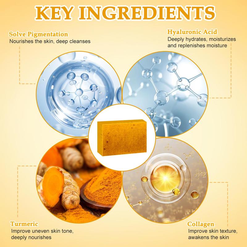 3 in 1 : Turmeric Cleansing Wash Set | Purchase Foam Cleanser 3.53 oz, Get Exfoliating Tablet 20 pcs  + Soap Bar 3.53 oz(3-in-1 Facial turmeric Skincare ） Exfoliate Gentle Pore Radiant Daily Evening