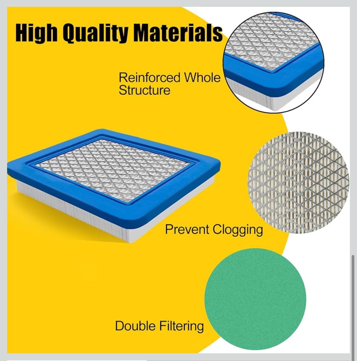 491588S Flat Air Filter Replacement for Briggs & Stratton 491588 399959 Lawn Mower Engine Premium Paper Air Filter Quantum Series 491588S