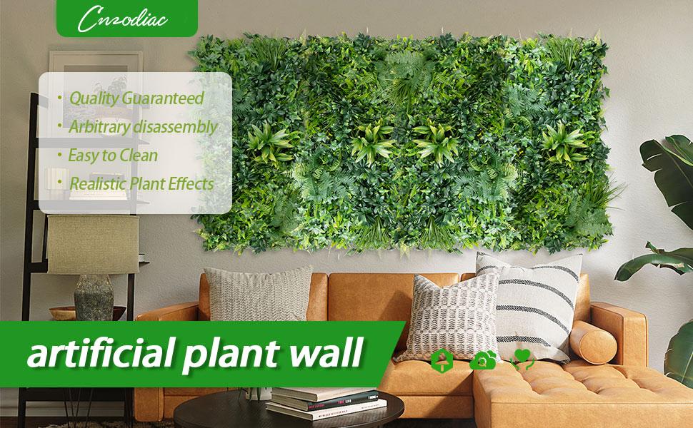 Grass Wall Panel Backdrop Wall，Green Decorative，Indoor Outdoor Backyard Garden，Realistic Artificial Plant Green Grass (20“*40” Fern, 2 Pack)