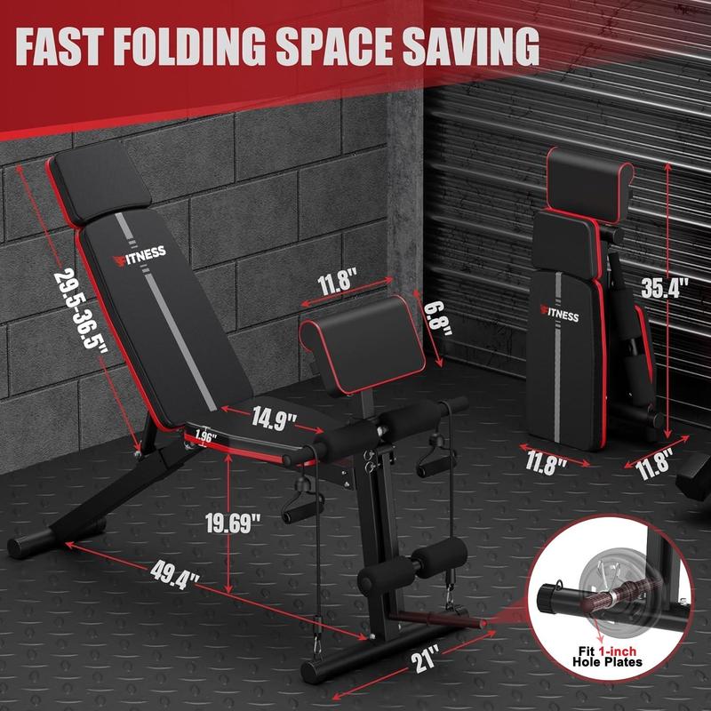 Adjustable Weight Bench with Leg Extension and Preacher Pad- Foldable Workout Bench Press for Home Gym, Banco Para Hacer Ejercicio Incline Decline Sit up Workout Equment Adjustable Weight Bench with Leg Extension and Preacher Pad- Foldable Workout Bench Press for Home Gym, Banco Para Hacer Ejercicio Incline Decline Sit up Workout Equment