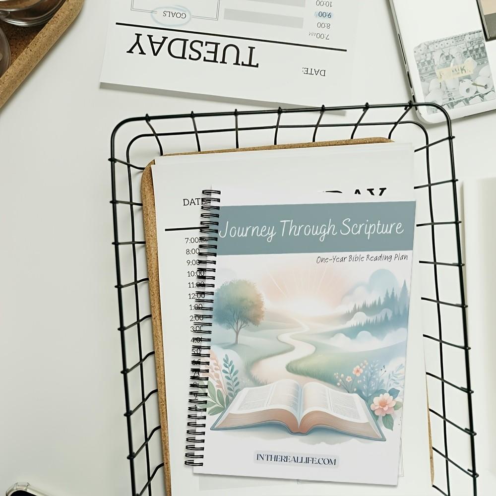 Journey Through Scripture - 113-Page One-Year Bible Reading Plan for Adults & Beginners, Daily Scripture Schedule, Reflection Space & Faith-Growth Guidance