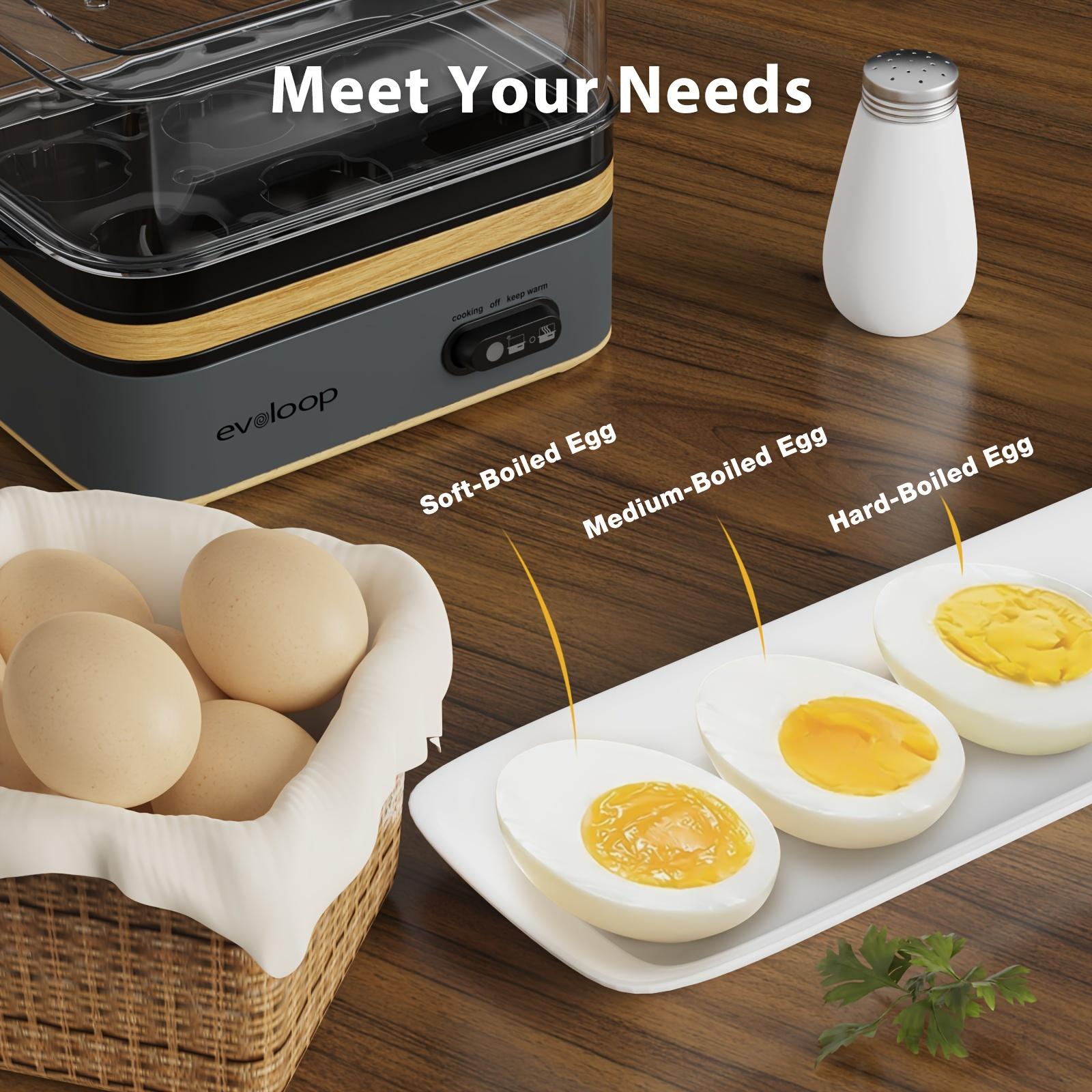 EVOLOOP Rapid Egg Steamer - 6-Egg Capacity, BPA-Free Stainless Steel with Clear Tritan Lid, 400W Electric Egg Cooker for Hard Boiled, Poached, Scrambled, or Omelette, Includes Measurement Cup & 2 Poaching Trays, Auto Shut Off EVOLOOP Rapid Egg Steamer - 6-Egg Capacity, BPA-Free Stainless Steel with Clear Tritan Lid, 400W Electric Egg Cooker for Hard Boiled, Poached, Scrambled, or Omelette, Includes Measurement Cup & 2 Poaching Trays, Auto Shut Off