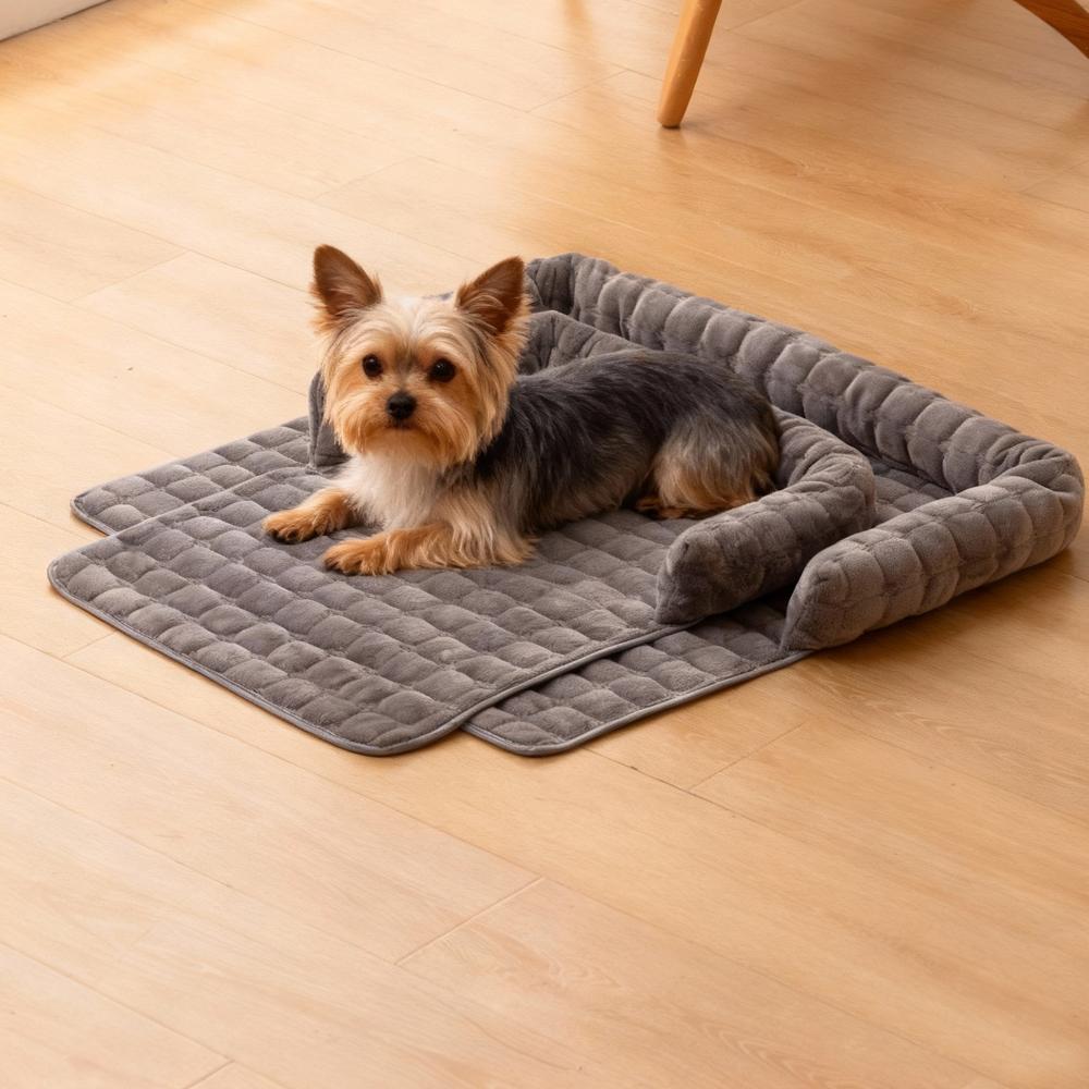 Plush Pet Bed, Cat & Dog Love Sofa Cushion, Soft Dog Nest, Large Space Anti-Slip Sleep Pad, Cozy Pet Lounger, Fluffy Cloud Bed