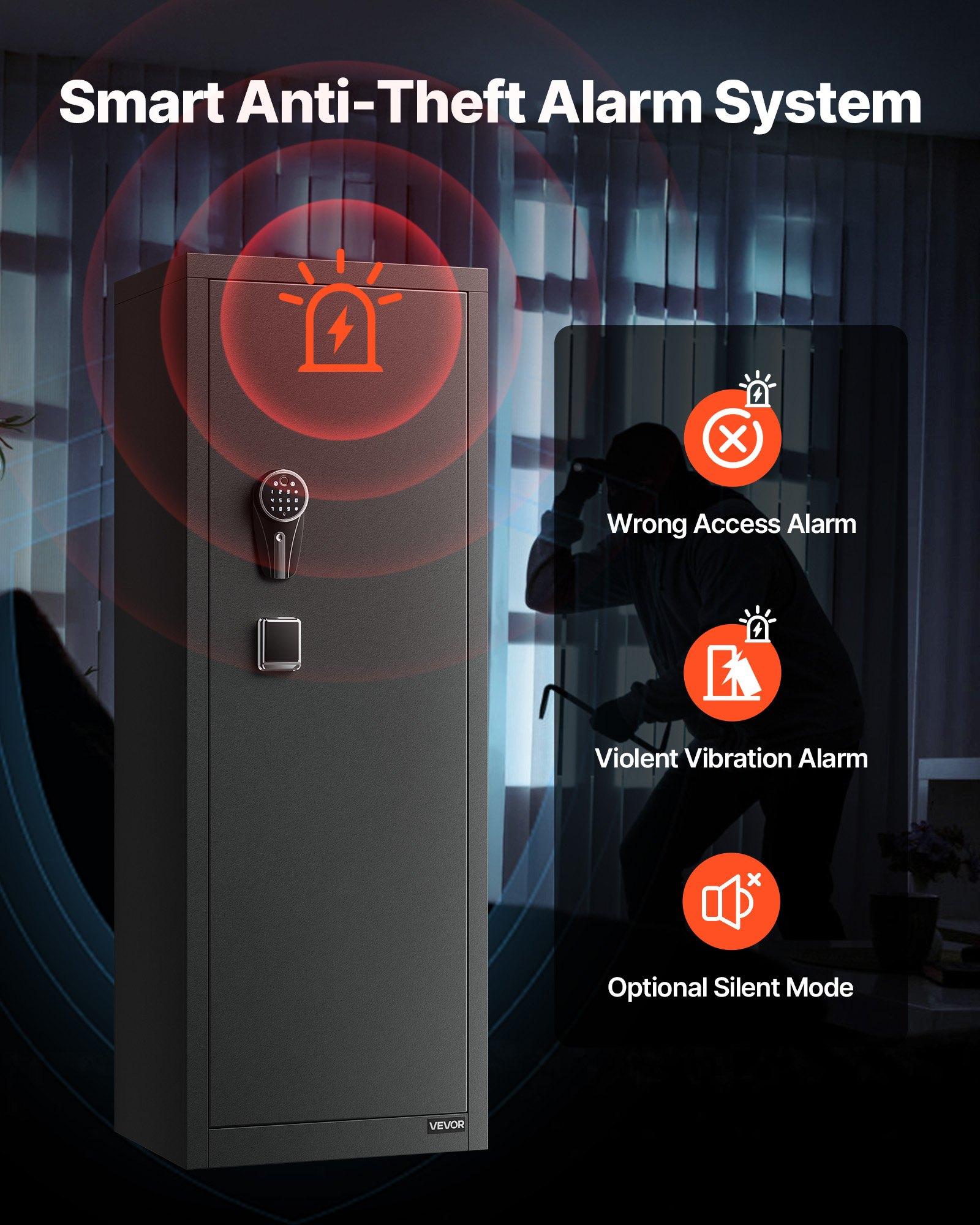 fathersdaygift  VEVOR 8-10 Gun Safe, Long Gun Cabinet for Rifles and Pistols, Quick Access Rifle Safe with 3 Pistol Pockets and Adjustable Racks, Large Digital Cabinet with Fingerprint and Password Lock