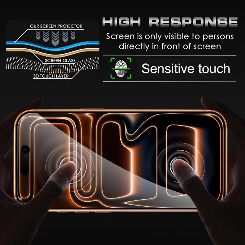 Privacy Protective Screen Protector Film, Compatible iPhone Models, Full Coverage Design, Easy Installation, Durable Protection, Accessories
