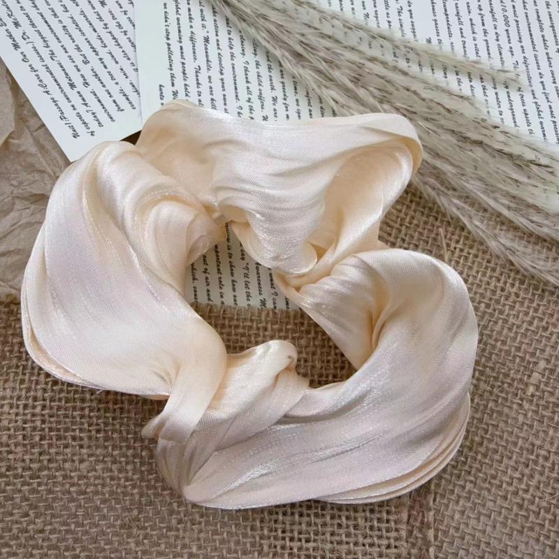 4Pcs Cream Puff Hair Scrunchies, Cute Fairy Forest Style Hair Ties for Women, Sweet Hair Accessories for Camping, Picnics, Parties & Holiday Gifts