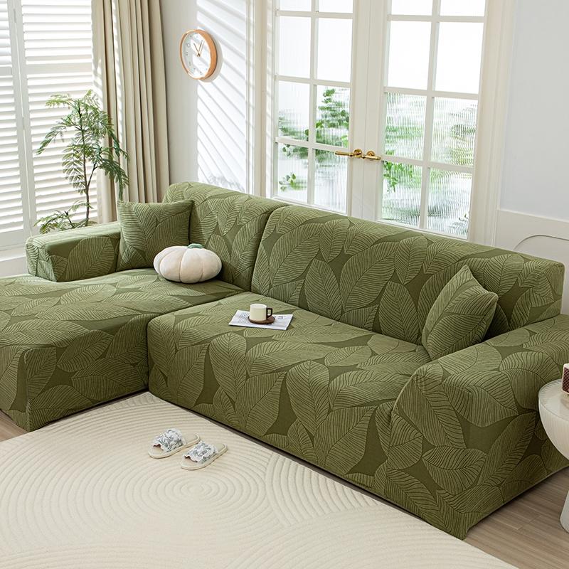 One-Stop Sofa Refresh Solution, Full-Cover Leaf Pattern Sofa Cover, Sofa Slipcover, Pet-Friendly Elastic Sofa Cover, Anti-Stain Durable, 6 Colors Available