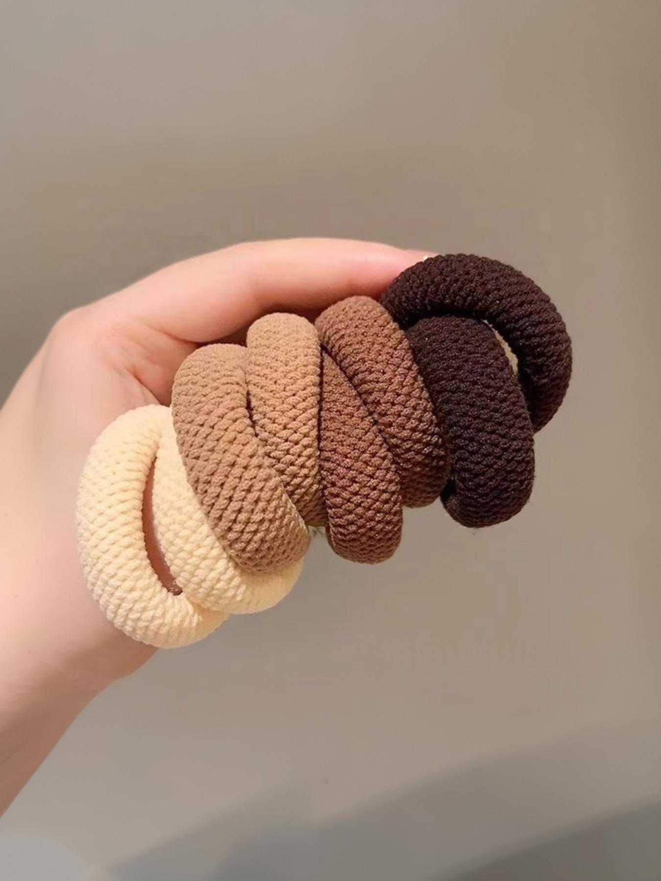 10pcs Thick High Elasticity Rubber Bands Hair Ties for Women, Durable Towel Loop Hair Rope Headband, New Style Ponytail Holders, Scrunchies