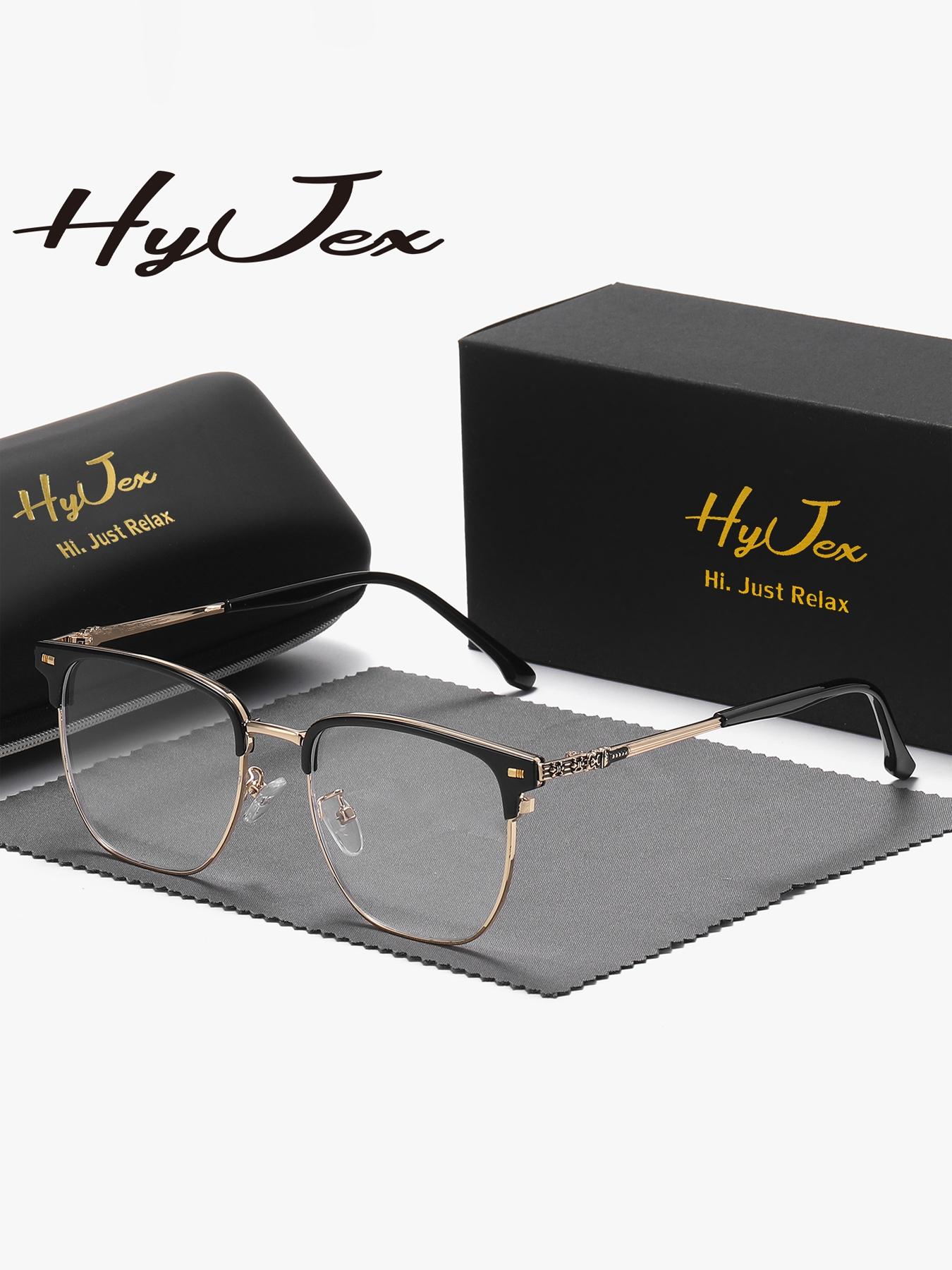 HyJex 1 Piece Unisex Full Frame With Wharp Lines Plaon Glasses Show Intellect Square Frame Plaon Glasses
